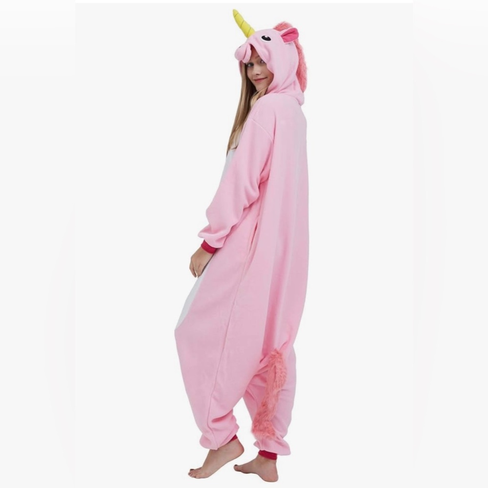 Pink and White Unicorn Onesie Pajamas - Picture 4 of 16